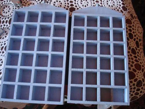 PAIR WOODEN THIMBLE DISPLAY SHELVES
