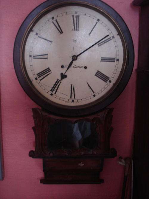 ORIGINAL SETH THOMAS SCHOOL WALL CLOCK WALNUT