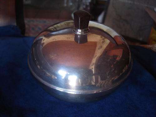 HALLMARKED SILVER & BAKELITE ART DECO POWDER BOWL