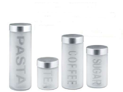4 Piece Frosted Glass Storage set - Nice Quality