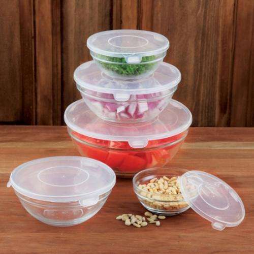 5pc Glass Storage bowl set with lids