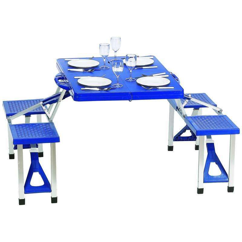 Picnic Table with 4 chairs - Folds up for easy storage
