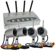 2.4Ghz Wireless Camera Kit - 4 x Night Vision, Waterproof Camera's & 4 Channel DVR  Receiver