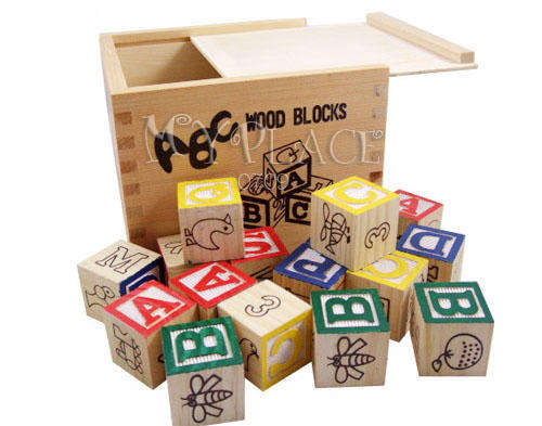 48 piece ABC Wooden block set