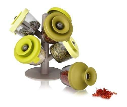 Finelife Pop-up 6 Container Spice Rack with Storage Tree