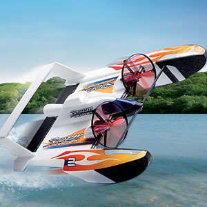 AIR HOGS R/C STORM LAUNCHER. THIS HYDRO FOAM INSANE ALL TERRAIN VEHICLE GOES ON AIR LAND AND WATER