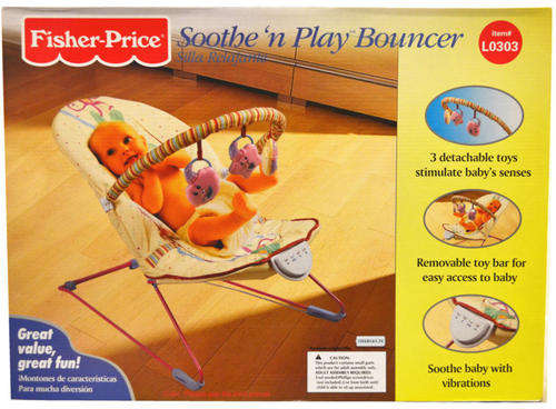 Fisher Price Baby Infant Soothe'N Play Bouncer Rocker with Activity Bar