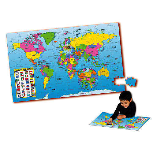 ** Giant 91 x 61 cm** Puzzle Doubles-Map Of The World-100 Pc Puzzle & Poster Activity Set