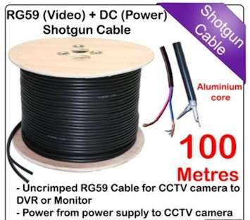 RG59 & Power cable for CCTV camera's, 100 Meters