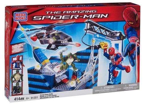 Original MEGA BLOKS, Oscorp Tower Battle, The Amazing Spiderman, Large set 414pcs