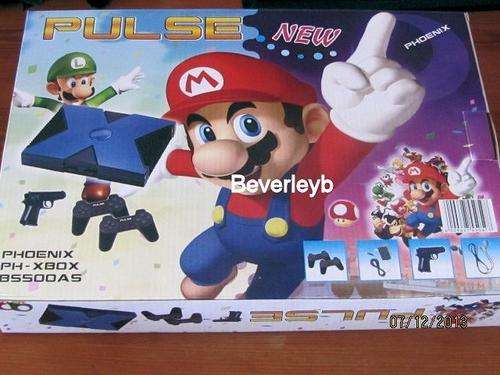 Pulse TV Game console with 2 controllers and a gun, includes Super Mario