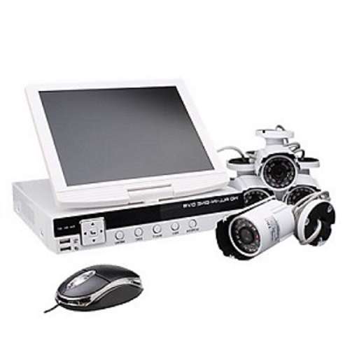 All in One 8 Channel CCTV System, 8CH DVR, 8 x 700TVL CCTV Camera's., 10" Digital screen & 500GB HDD