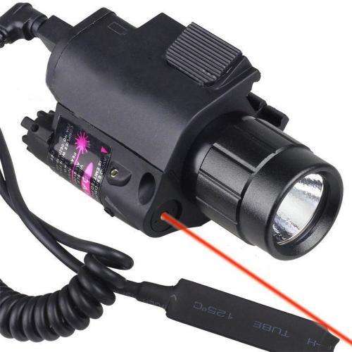 Tactical Combo Flashlight/Light Torch Red Laser Sight Fit For Pistol Hunting