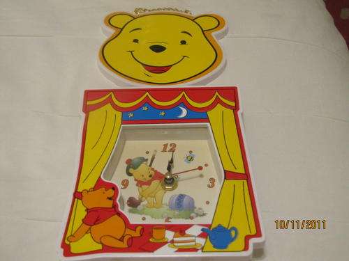 Winnie The Pooh Hanging Clock & Photo Frame