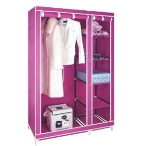 PINK Canvas Double Storage Wardrobe