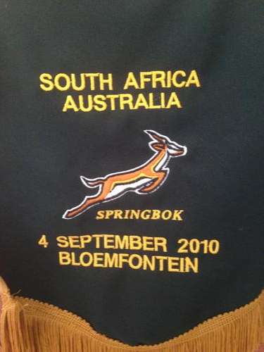 Player issued memrobilia for test 4 September 2010 against wallabies