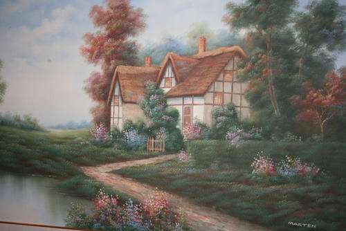 LARGE OIL PAINTING SIGNED MARTEN