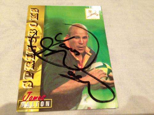 Hand signed rugby card James dolton