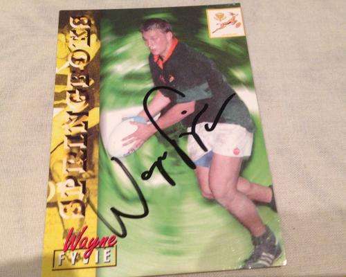 Hand signed rugby card Wayne fyvie