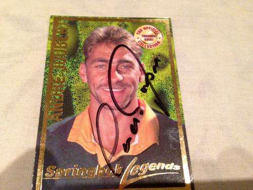 Hand signed Andre Joubert JUBA rugby card