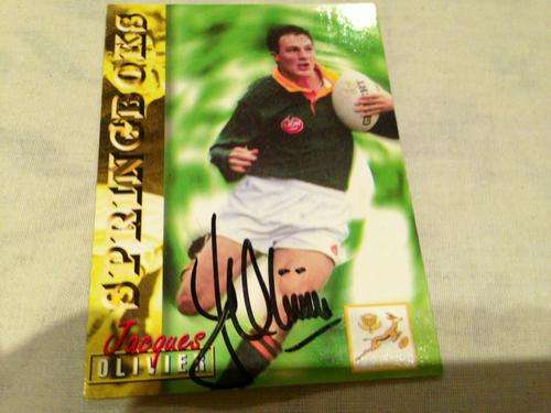 Hand signed Jacques Olivier rugby card