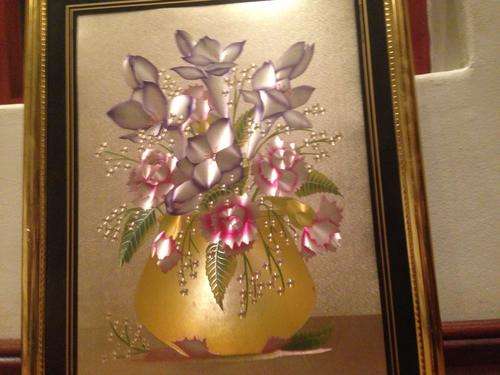 Framed vase with flowers