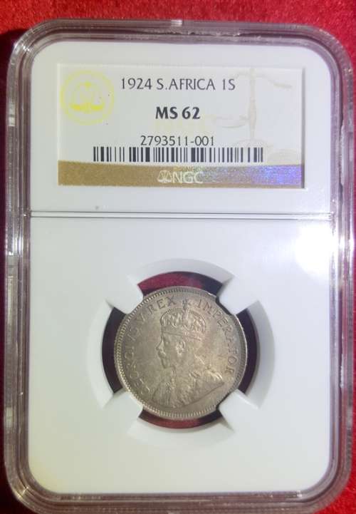1924 1 Shilling NGC Graded MS62