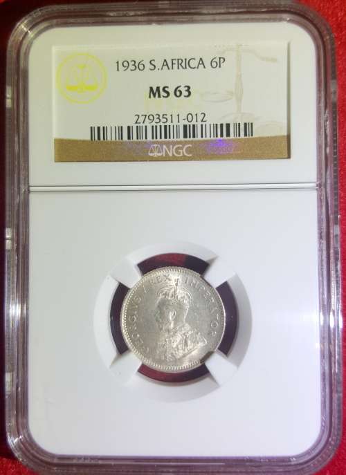 1936 Six Pence 6D MS63