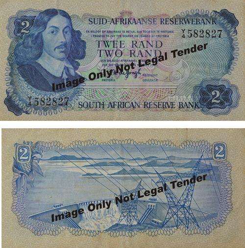 Two Rand Replacement note T W De Jongh 3rd Issue