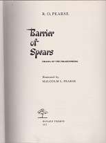 Barrier of Spears by R O PEARCE Drama of the Drakensberg History of the Drakensberg