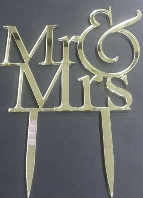 Mr & Mrs Acrylic cake topper