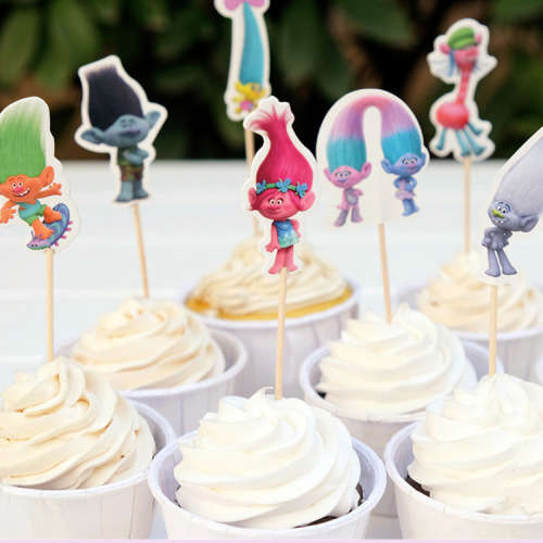 Trolls toothpick cupcake toppers (12 per pack)