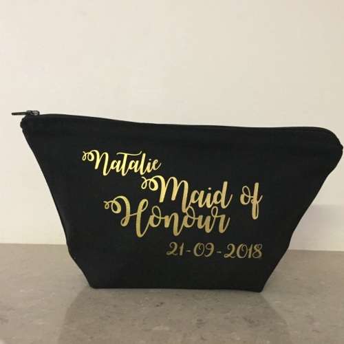 Custom Maid of Honour Make up bags