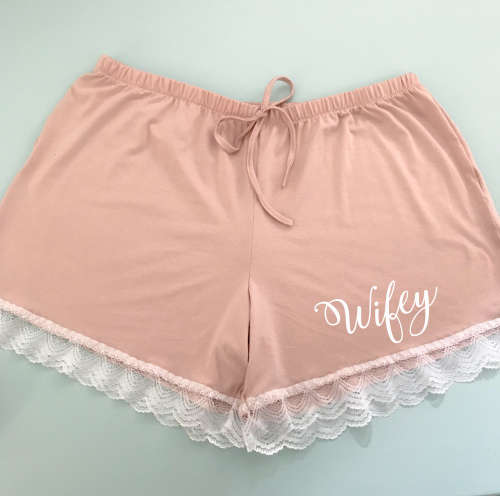 Wifey bridal party PJ shorts