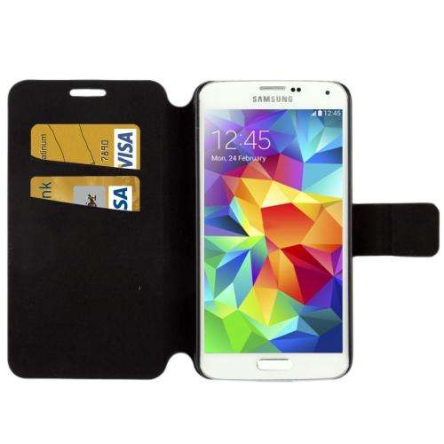 Samsung S5 Black Credit card slot flip cover