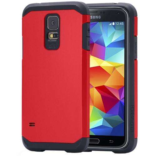 Samsung S5 red tough armor cover plus FREE screen protector & cloth