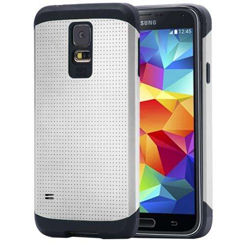 Samsung S5 silver Slim Armour case plus FREE screen protector & cloth