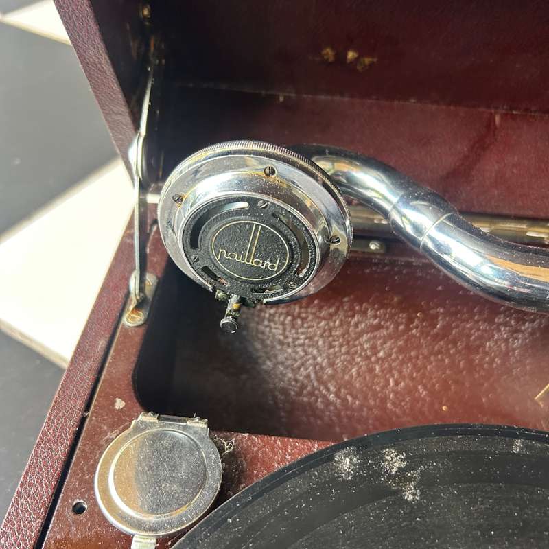 Vintage Paillard Wind Up Gramophone - Working