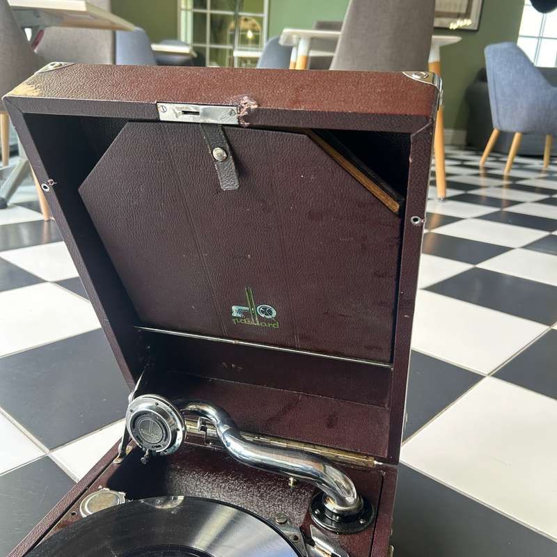 Vintage Paillard Wind Up Gramophone - Working
