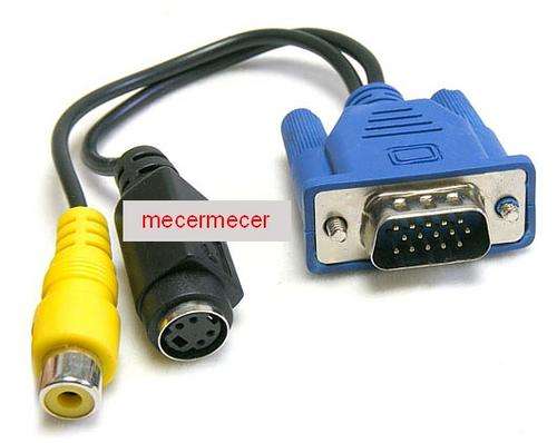 VGA to TV S-VIDEO + RCA AV OUT CONVERTER ADAPTER CABLE