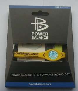 Power Balance Silicone Wristband Bracelet  - YELLOW/BLACK LETTERS - MEDIUM