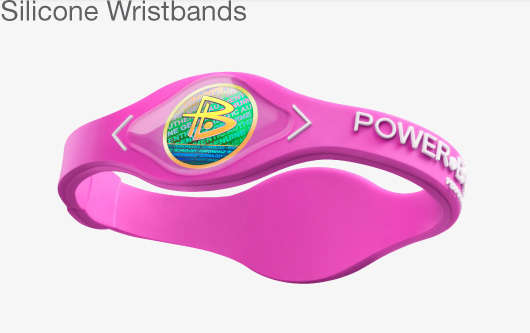 Power Balance Silicone Wristband Bracelet   BABY PIENK - MEDIUM - WHITE LETTERS