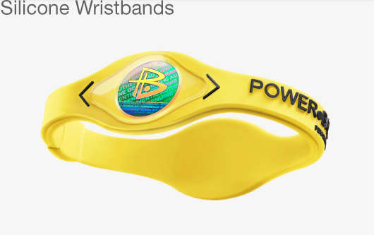Power Balance Silicone Wristband Bracelet   LARGE - YELLOW- WHITE LETTERS