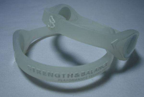STRENGHT & BALANCE Silicon Bracelets - CLEAR - WHITE LETTERS - MEDIUM