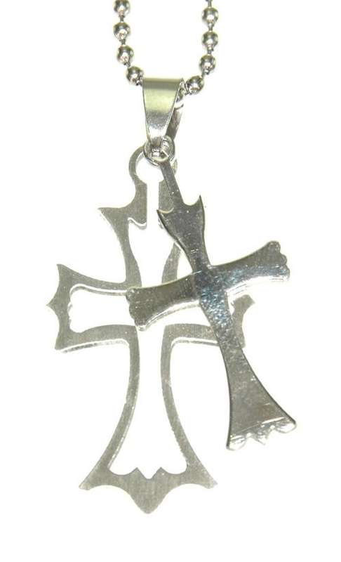 ***NEW*** Stainless Steel Shaped CROSS Pendant & Chain