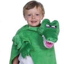 CUDDLE PUPPET - blanket with green crocodile puppet