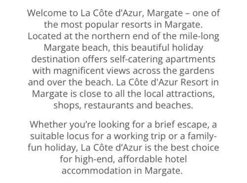 Holiday Accommodaton - La Cote Dazur Margate 18/9/23 22/9/23 - 3 Bedroom (6 Adults/2 Kids)