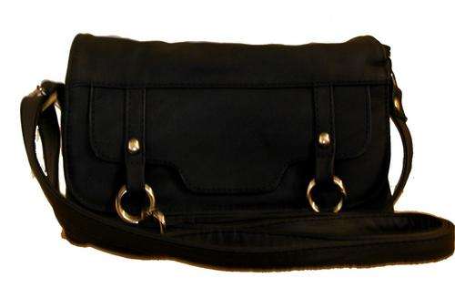 NEW ARRIVAL - Black Small Leather Feel Utility Handbag