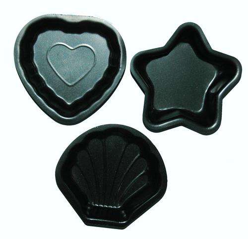 **New** - 6 piece Baking Tins- 3 Clams / 3 Hearts - Ideal for individual puddings & cakes