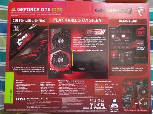 GTX 1070 MSI TWIN FROZR VI 8GB graphics card